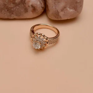 Golden Crystal Stone Ring Adjustable For Women