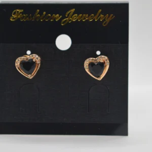 Heart Shape Zirconia Rose Black Color Stud Earrings Stone Fashion Jewelry For Women Earring