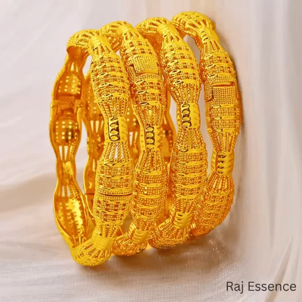 Luxury Gold Color Ethiopian Dubai Bangles - Image 4