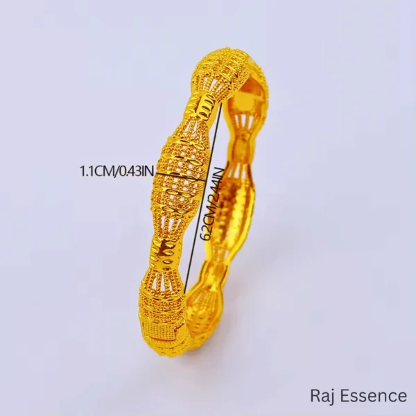Luxury Gold Color Ethiopian Dubai Bangles - Image 3