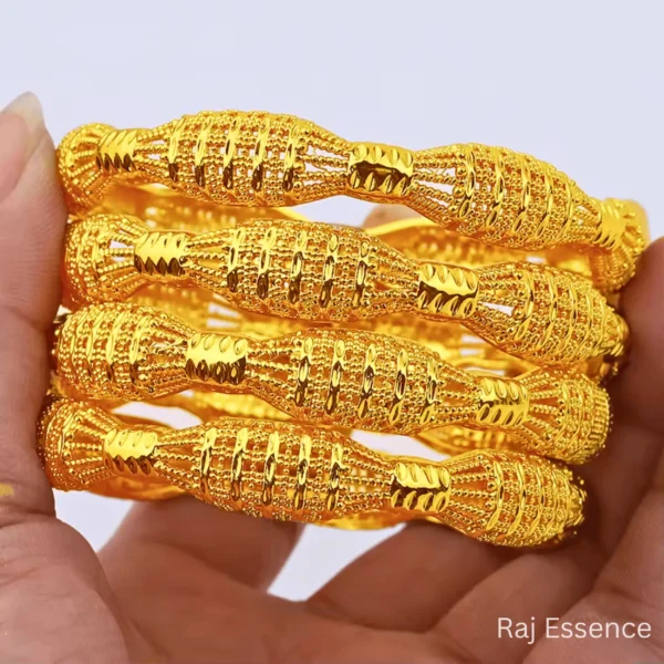 Luxury Gold Color Ethiopian Dubai Bangles-6
