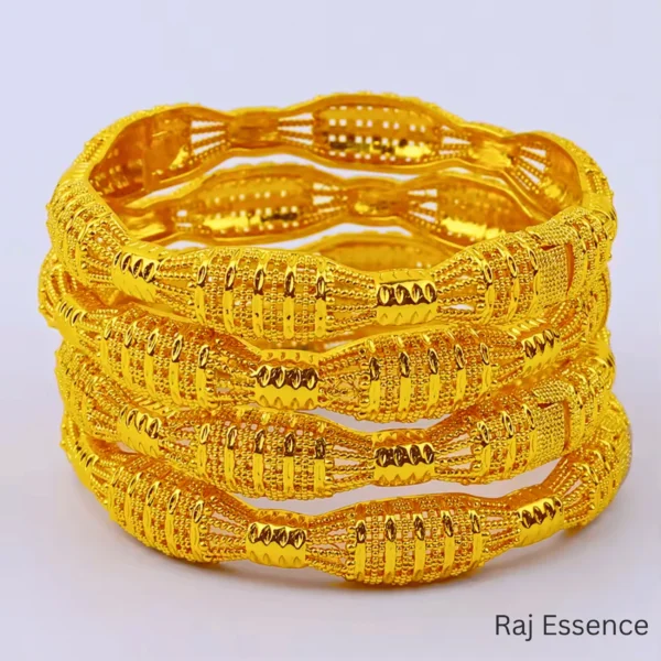 Luxury Gold Color Ethiopian Dubai Bangles - Image 5